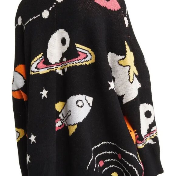 Dressed In LALA - RARE - Oversized Wish You Were Here Outerspace Cardigan - L/XL - Picture 3 of 7